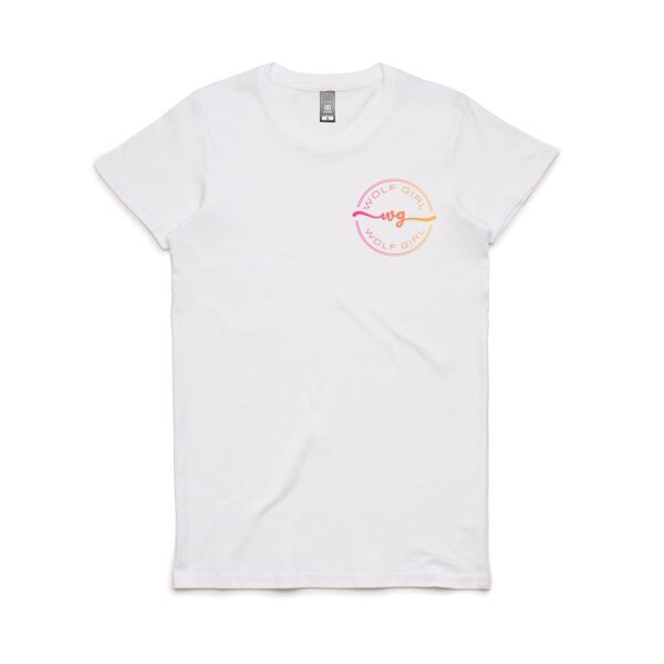 Wolf Girl Pink & Yellow Logo Maple Tee (Women's Fit) Thumbnail